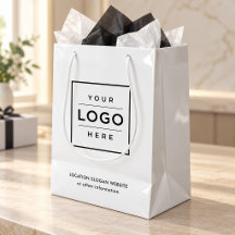 Saco de Compras Branco com Logotipo de Negócios Pe