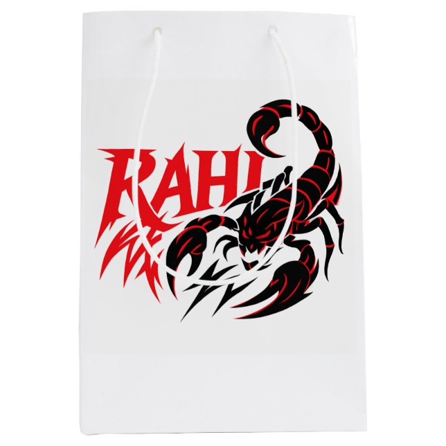 Sacola Para Presentes Média Saco de compras branco com um desenho estilizado d (Frente)