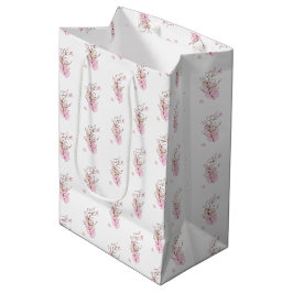 Sacola Para Presentes Média Saco de Favor de Arte de Linha Botânica Elegante
