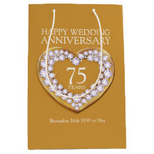 Saco de fotos do aniversário de 75 anos de casamen