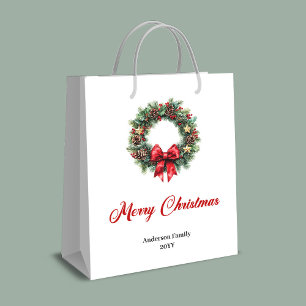 Sacola Para Presentes Média Saco de grinalda de Natal com nome personalizado v