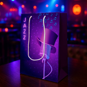 Sacola Para Presentes Média Saco de Lembrancinhas da Festa de Jazz Retrô