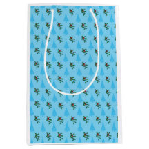 Saco de Natal com Holly e Árvores Azuis