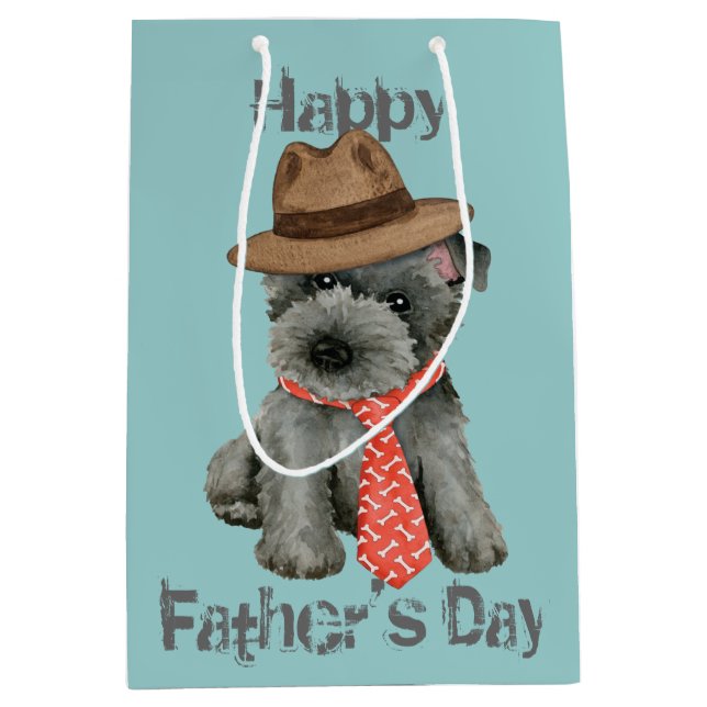 Sacola Para Presentes Média Saco de Oferta Média do Pai Terrier Escocês (Frente)