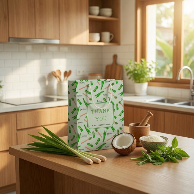 Sacola Para Presentes Média Saco de Papel com Padrão Personalizado de Folha de (Criador carregado)