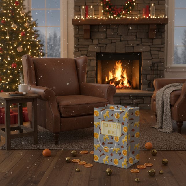 Sacola Para Presentes Média Saco de Papel de Natal Personalizado com Pão de Me (Criador carregado)