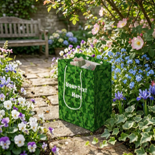 Sacola Para Presentes Média Saco de Papel de Presente Folhas de Morango Jardim