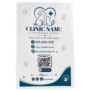 Sacola Para Presentes Média Saco de papel personalizado para clínica veterinár