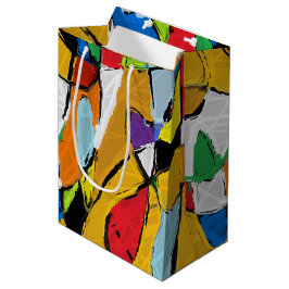 Sacola Para Presentes Média Saco de presente abstrato amarelo