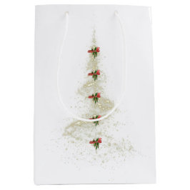 Sacola Para Presentes Média Saco de presente Árvore de Natal Brilhante