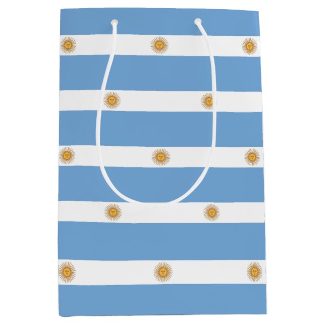Sacola Para Presentes Média Saco de Presente com a bandeira da Argentina (Frente)