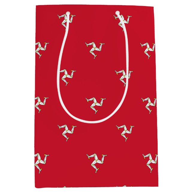 Sacola Para Presentes Média Saco de Presente com a bandeira da Ilha de Man (Frente)