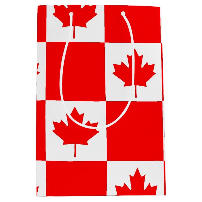 Sacola Para Presentes Média Saco de presente com a bandeira do Canadá (Frente)