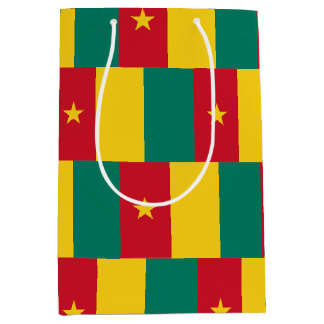 Sacola Para Presentes Média Saco de Presente com a bandeira dos Camarões