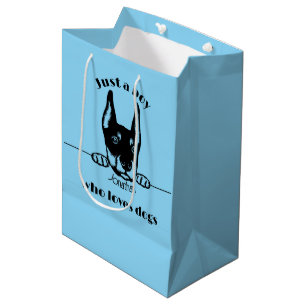 Sacola Para Presentes Média Saco de Presente com Design de Menino que Ama Cach