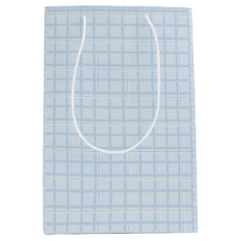 Sacola Para Presentes Média Saco de Presente com Xadrez Azul Claro | Minimalis