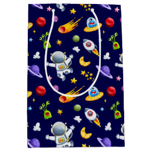 Sacola Para Presentes Média Saco de Presente de Alienígenas Astronautas Espaci