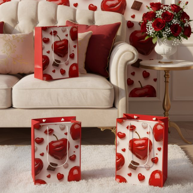 Sacola Para Presentes Média Saco de Presente de Amor Romântico (Criador carregado)