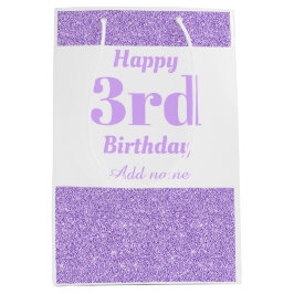Sacola Para Presentes Média saco de presente de aniversário de 3 anos personal