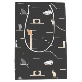 Sacola Para Presentes Média Saco de Presente de Aniversário de Gato com Móveis