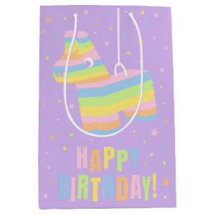 Sacola Para Presentes Média Saco de Presente de Aniversário de Pinata de Paste