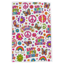 Saco de presente de aniversário Happy Hippie