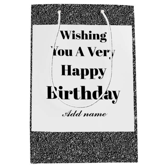 Sacola Para Presentes Média Saco de presente de aniversário moderno de na moda (Frente)