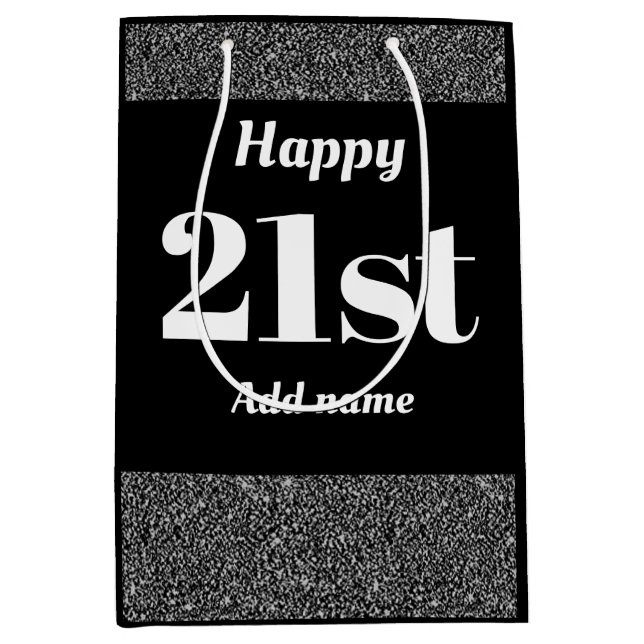 Sacola Para Presentes Média saco de presente de aniversário personalizado de n (Frente)