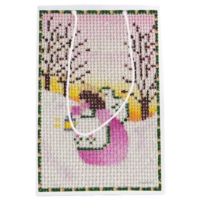 Sacola Para Presentes Média Saco de presente de Anjo Rosa (Frente)