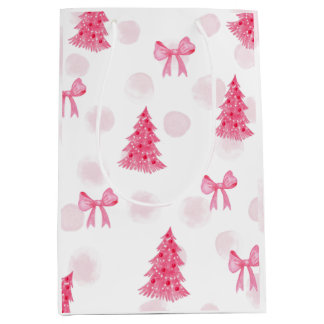 Sacola Para Presentes Média Saco de Presente de Árvore de Natal Rosa