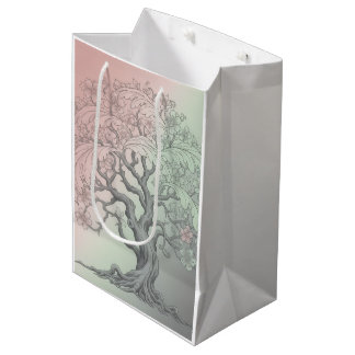 Sacola Para Presentes Média Saco de Presente de Árvore Floral de Primavera Vib