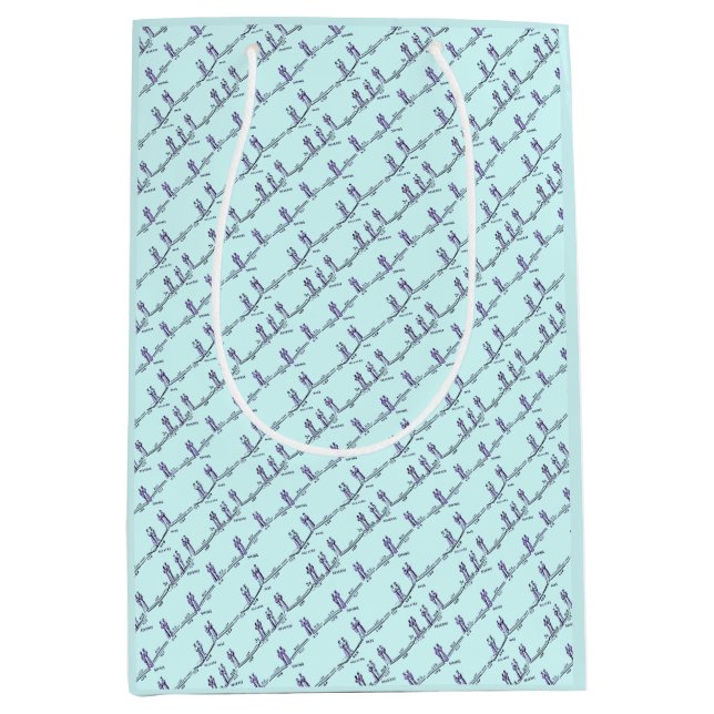 Sacola Para Presentes Média Saco de Presente de Aulas de Dança (Azul) (Frente)