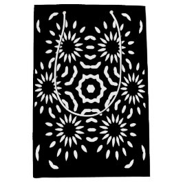 Sacola Para Presentes Média Saco de Presente de Azulejo Mediterrâneo Preto e B