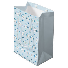 Sacola Para Presentes Média Saco de Presente de Batismo Azul para Meninos