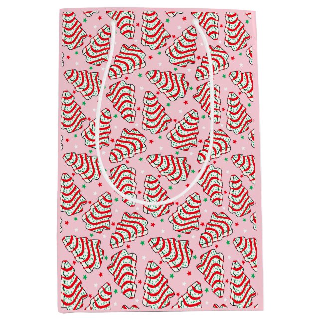 Sacola Para Presentes Média Saco de Presente de Bolo de Árvore de Natal (Frente)