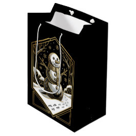 Sacola Para Presentes Média Saco de Presente de Boneco de Neve Art Deco