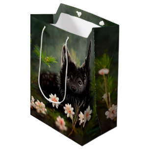 Sacola Para Presentes Média Saco de presente de cachorro preto