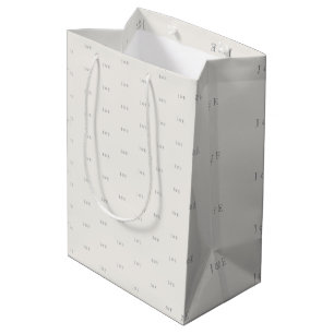 Sacola Para Presentes Média Saco de Presente de Casamento Minimalista   Marfim