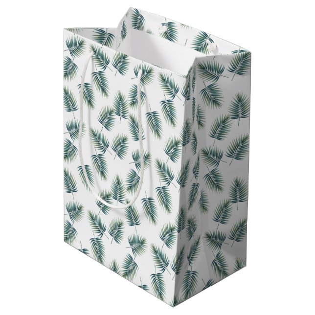 Sacola Para Presentes Média Saco de Presente de Chá de Bebê Padrão de Samambai (Verso inclinado)