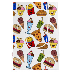 Sacola Para Presentes Média Saco de Presente de Comida Rápido Engraçado