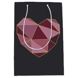 Sacola Para Presentes Média Saco de Presente de Coração Geométrico de Luxo