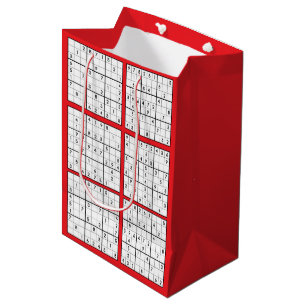 Sacola Para Presentes Média Saco de Presente de Design de Quebra-Cabeça Sudoku
