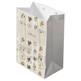 Sacola Para Presentes Média Saco de Presente de Ervas Botânicas Personalizado 