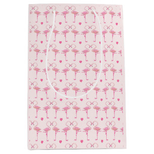 Sacola Para Presentes Média Saco de presente de flamingos rosa