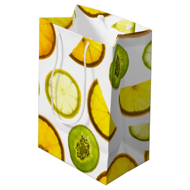 Sacola Para Presentes Média Saco de Presente de Frutas Cítricas (Verso inclinado)