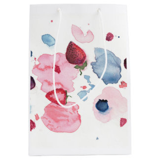 Sacola Para Presentes Média Saco de Presente de Frutas em Aquarela