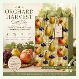 Sacola Para Presentes Média Saco de Presente de Frutas Maçãs Peras Uvas Design