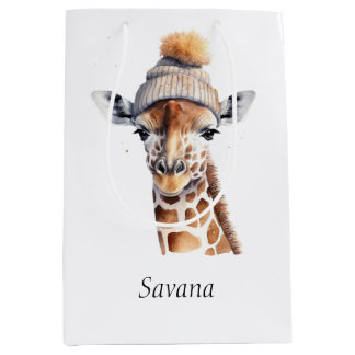 Sacola Para Presentes Média Saco de Presente de Girafa da Coleção Beanie Perso