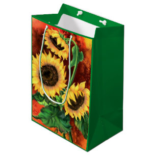 Sacola Para Presentes Média Saco de Presente de Girassóis Lindos