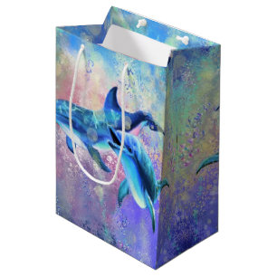 Sacola Para Presentes Média Saco de Presente de Golfinho